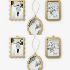 Studio McGee 6pc  Gold Picture Frame Ornaments Gold (2SETS )
